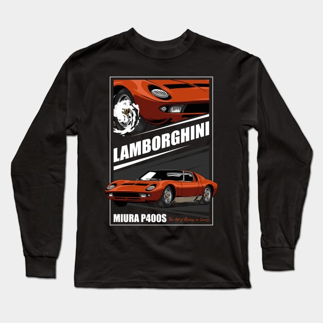 Vintage Miura Exotic Car Long Sleeve T-Shirt by milatees